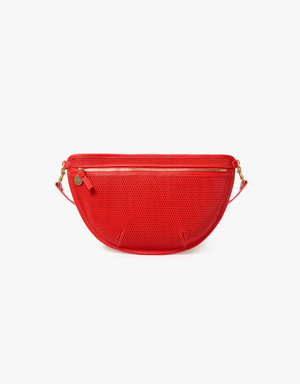 Clare V. Grande Fanny - Diamond Perf in Bright Poppy