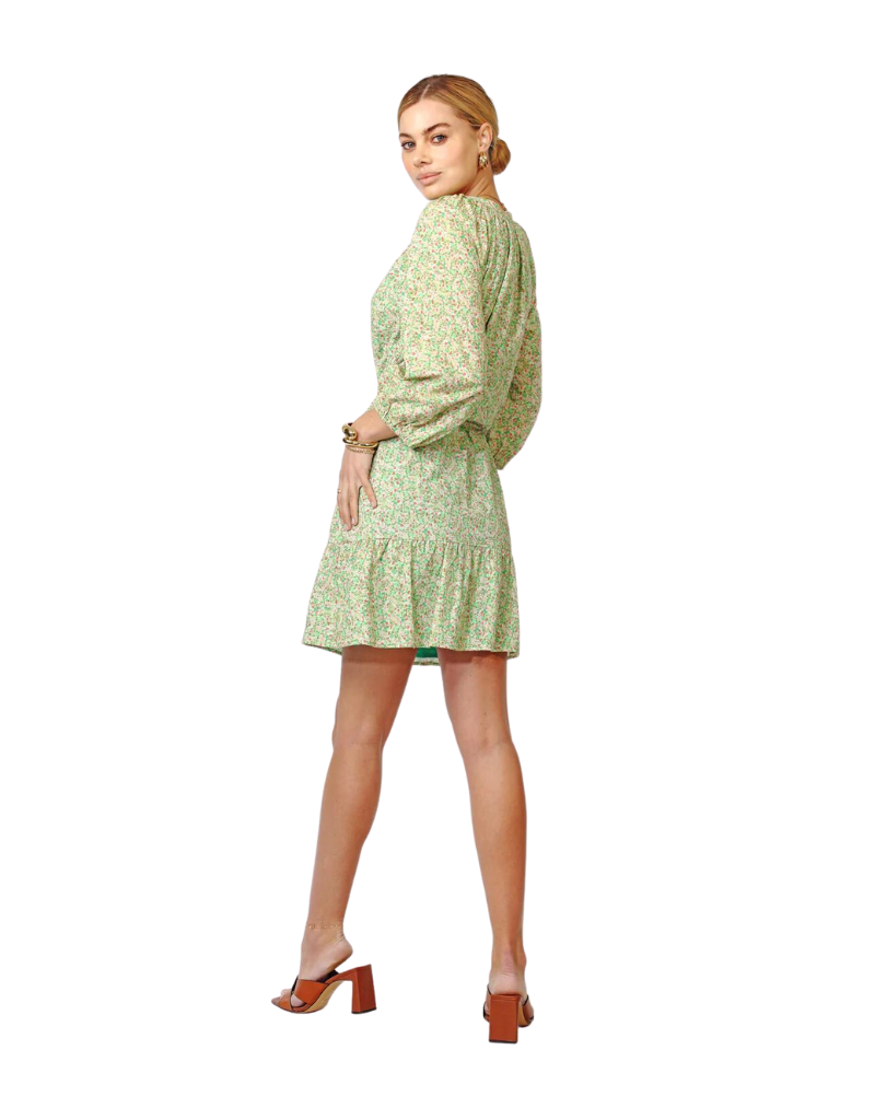 Greylin Rayna Popover Mini Dress in Celery