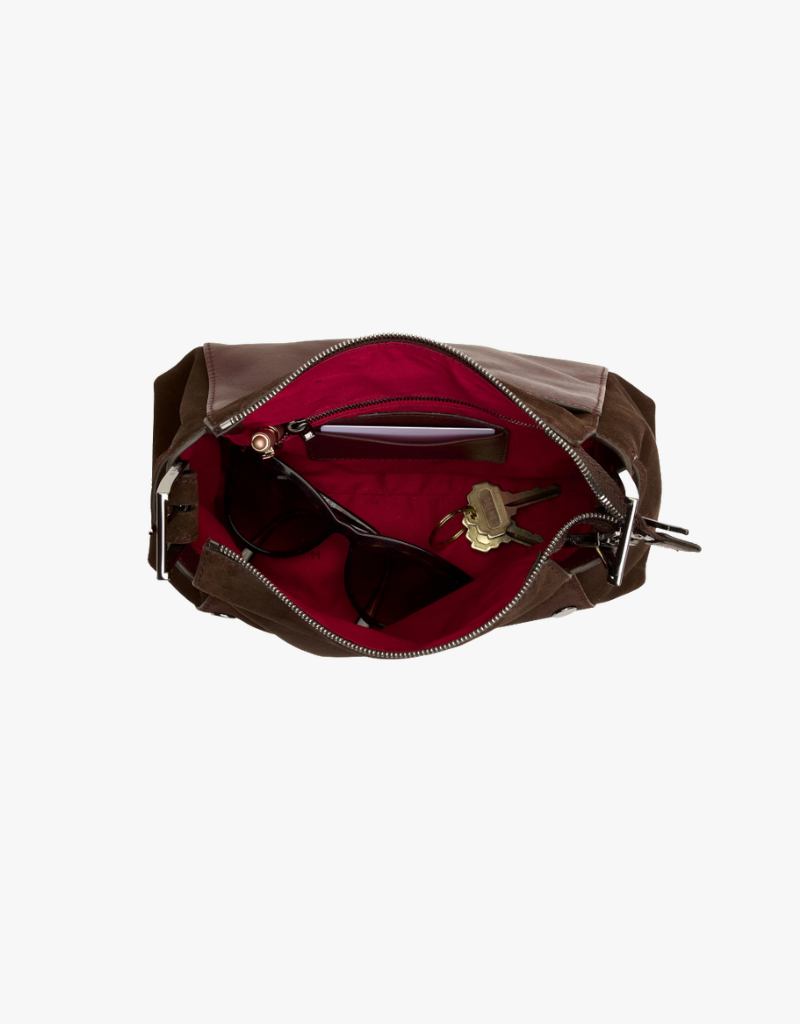 Hammitt Bryant Medium in Belted Suede & Gunmetal