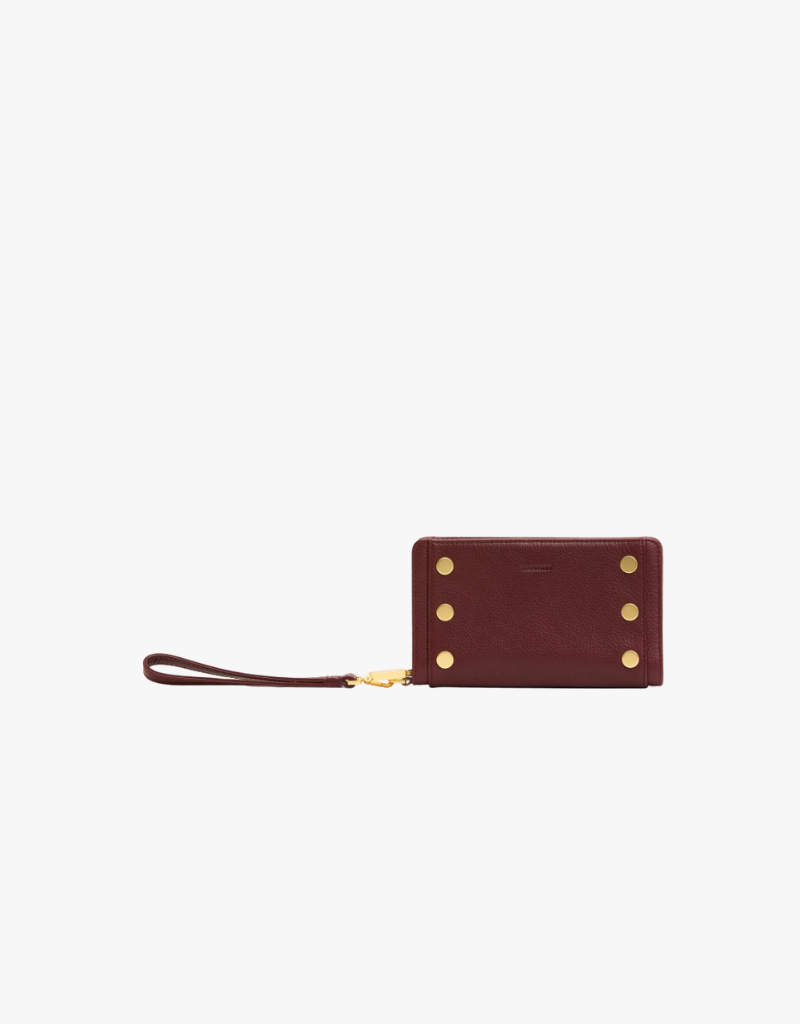 Hammitt Bryant Wallet in Cherrywood Pebble & Brushed Gold