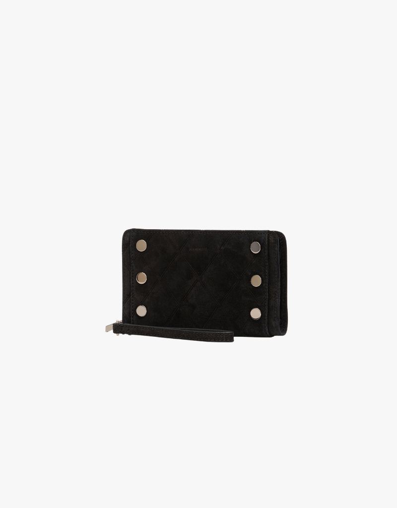 Hammitt Bryant Wallet in Noir Diamond Suede & Gunmetal