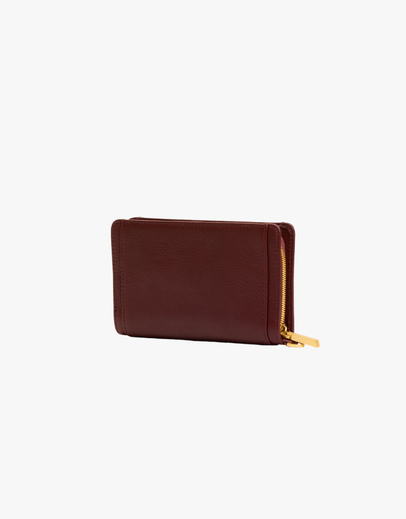 Hammitt Bryant Wallet in Cherrywood Pebble & Brushed Gold