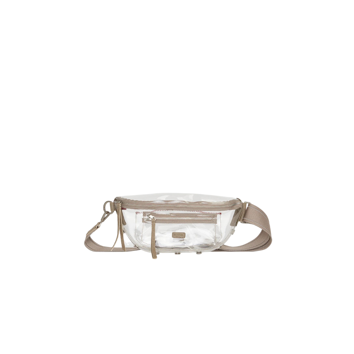 Hammitt Charles Crossbody Medium Belt Bag in Clear Pewter with Brushed Silver