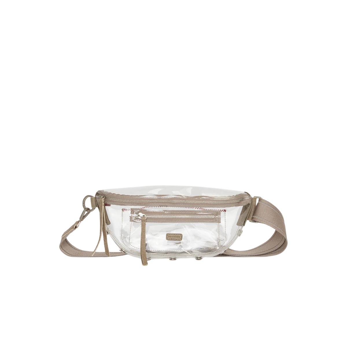 Hammitt Charles Crossbody Medium Belt Bag in Clear Pewter with Brushed Silver