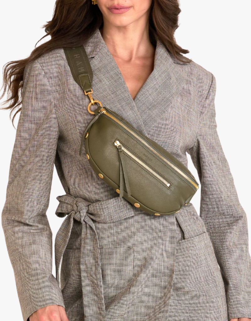 Hammitt Charles Crossbody Medium in Olive & Brushed Gold
