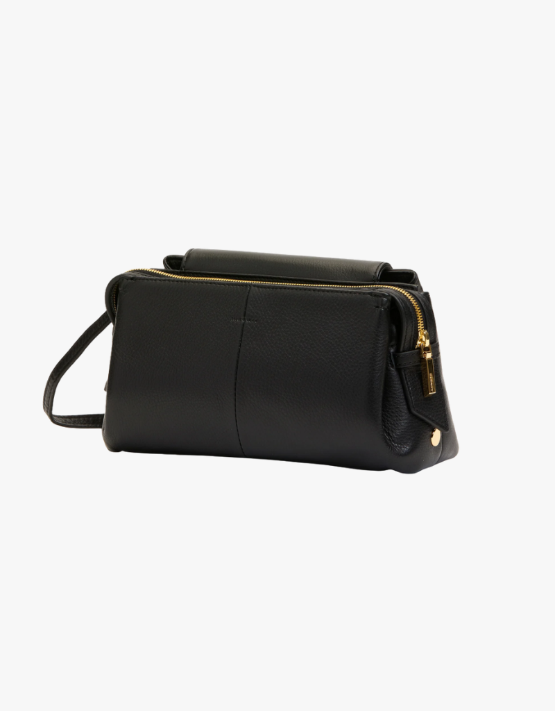 Hammitt Charlotte Flap Medium in Black & Brushed Gold