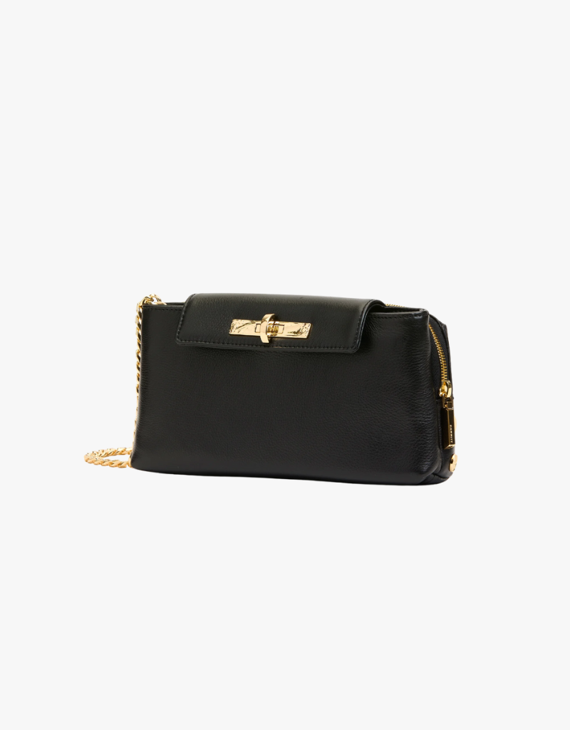 Hammitt Charlotte Flap Small in Black & Brushed Gold