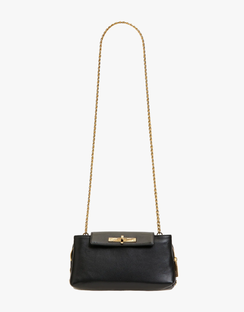 Hammitt Charlotte Flap Small in Black & Brushed Gold