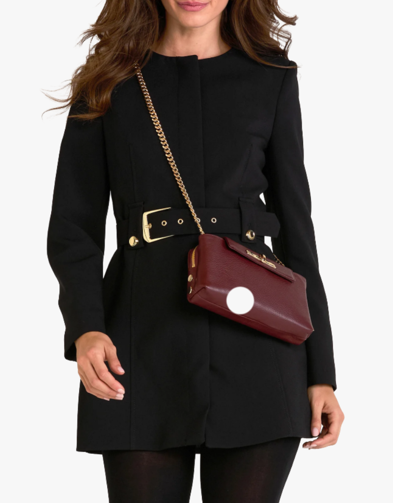 Hammitt Charlotte Flap Small in Cherrywood Pebble & Brushed Gold