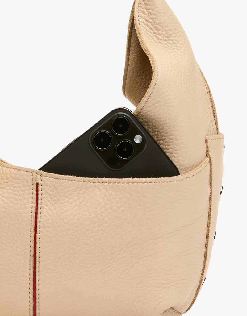 Hammitt Tom Red Zip Medium, Limestone & Silver