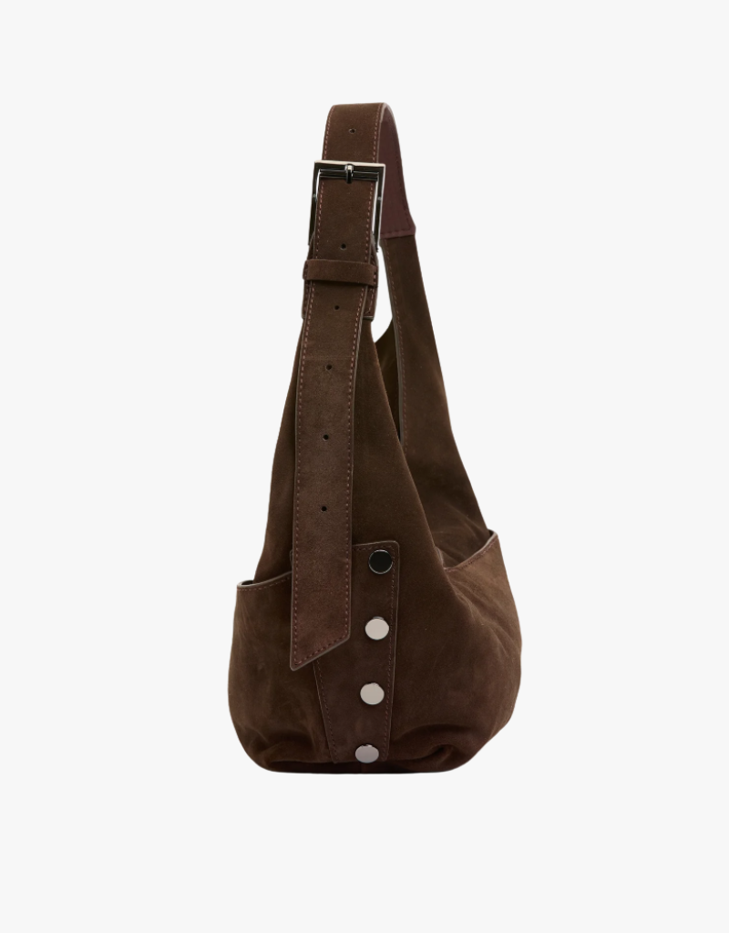 Hammitt Tom Zip Medium in Belted Suede & Gunmetal