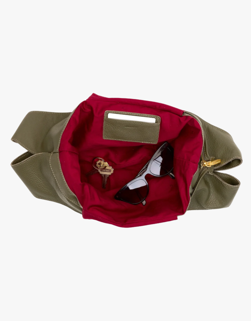 Hammitt Tom Zip Bag in Olive & Brushed Gold