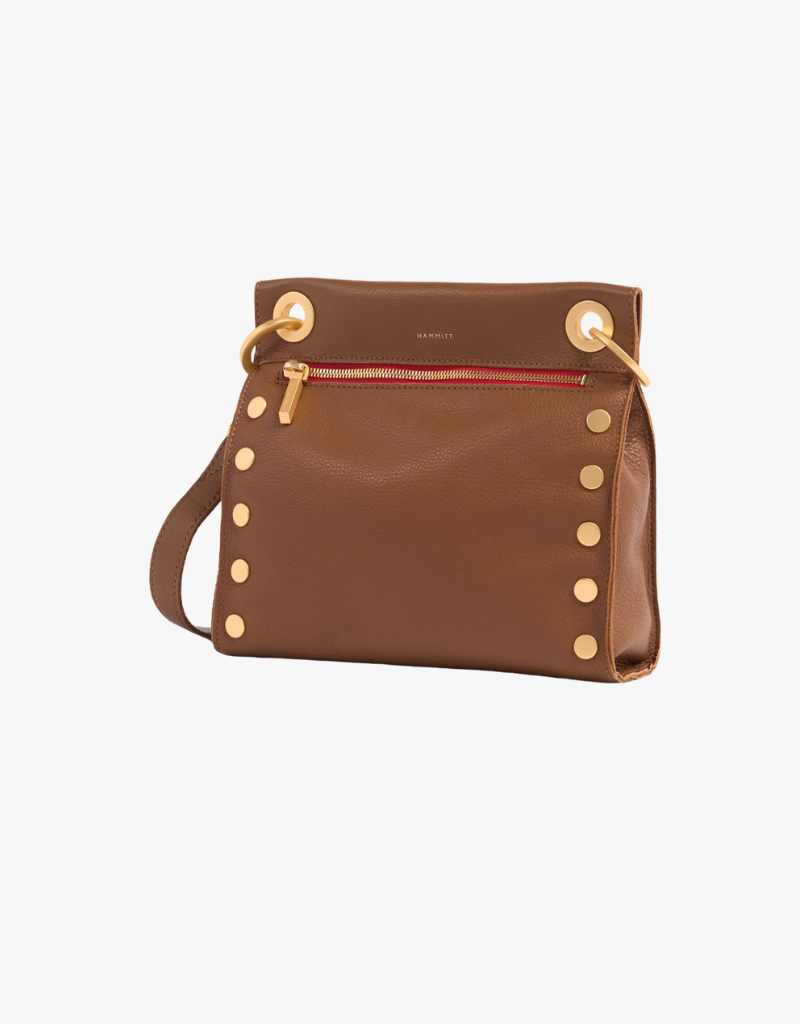 Hammitt Tony Medium Crossbody Bag in Mahogany Pebble & Brushed Gold