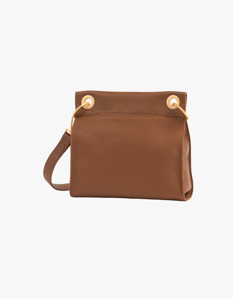 Hammitt Tony Medium Crossbody Bag in Mahogany Pebble & Brushed Gold