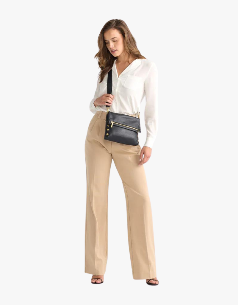 Hammitt VIP Medium Handbag in Black with Brushed Gold