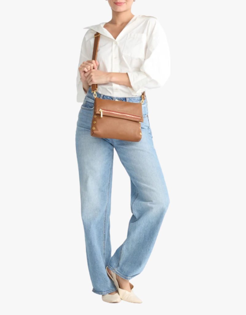 Hammitt VIP Medium Handbag in Mahogany Pebble with Brushed Gold