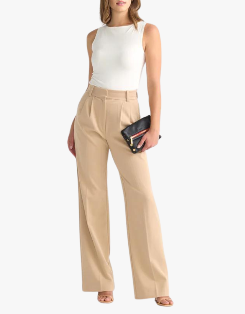 Hammitt VIP Small Handbag in Black & Brushed Gold with Red Zip