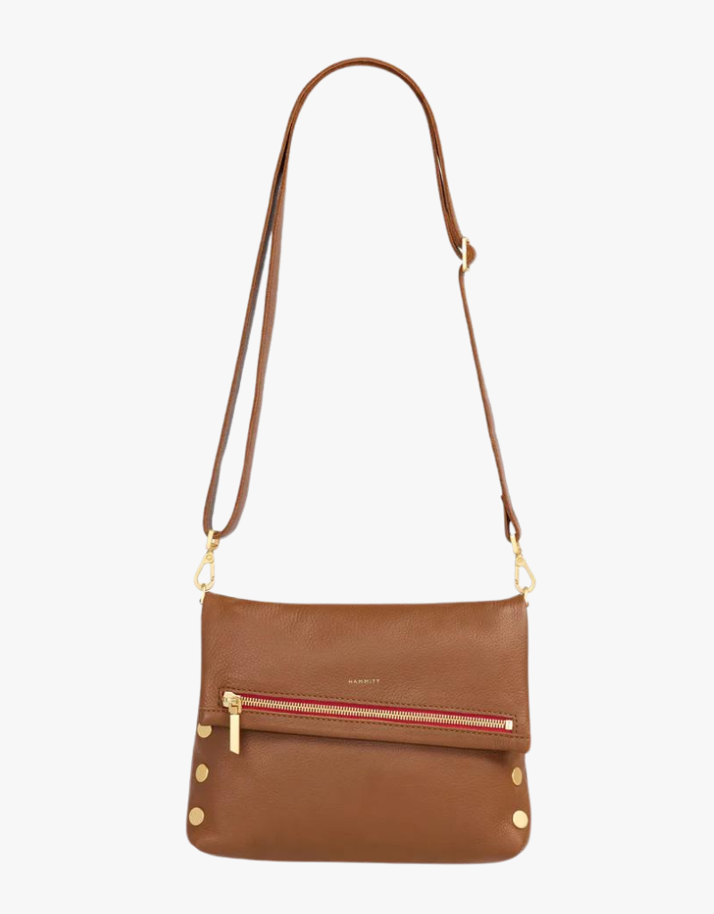 Hammitt VIP Medium Handbag in Mahogany Pebble with Brushed Gold