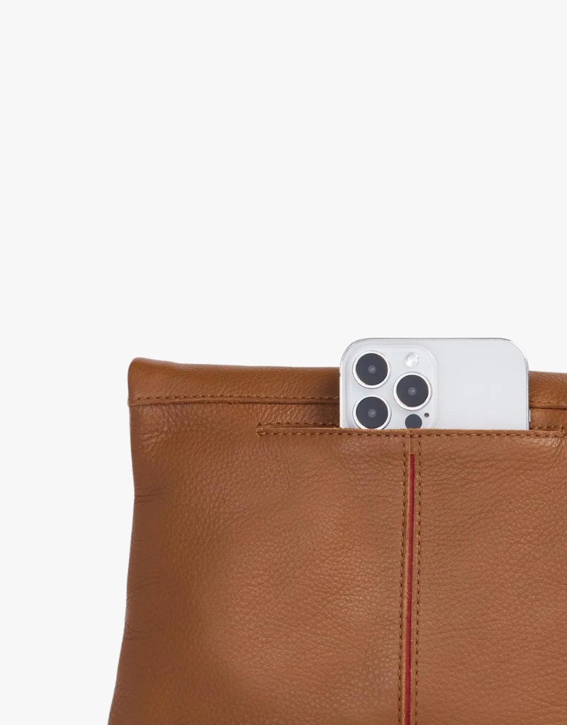 Hammitt VIP Medium Handbag in Mahogany Pebble with Brushed Gold