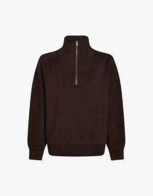 Varley Hawley Half Zip Sweat in Coffee Bean