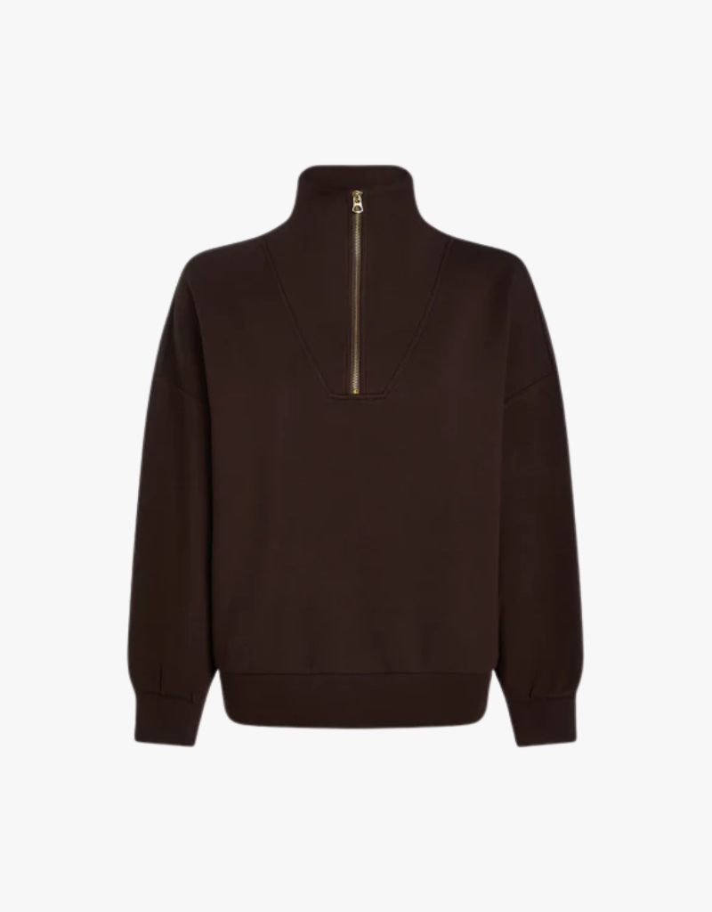 Varley Hawley Half Zip Sweat in Coffee Bean