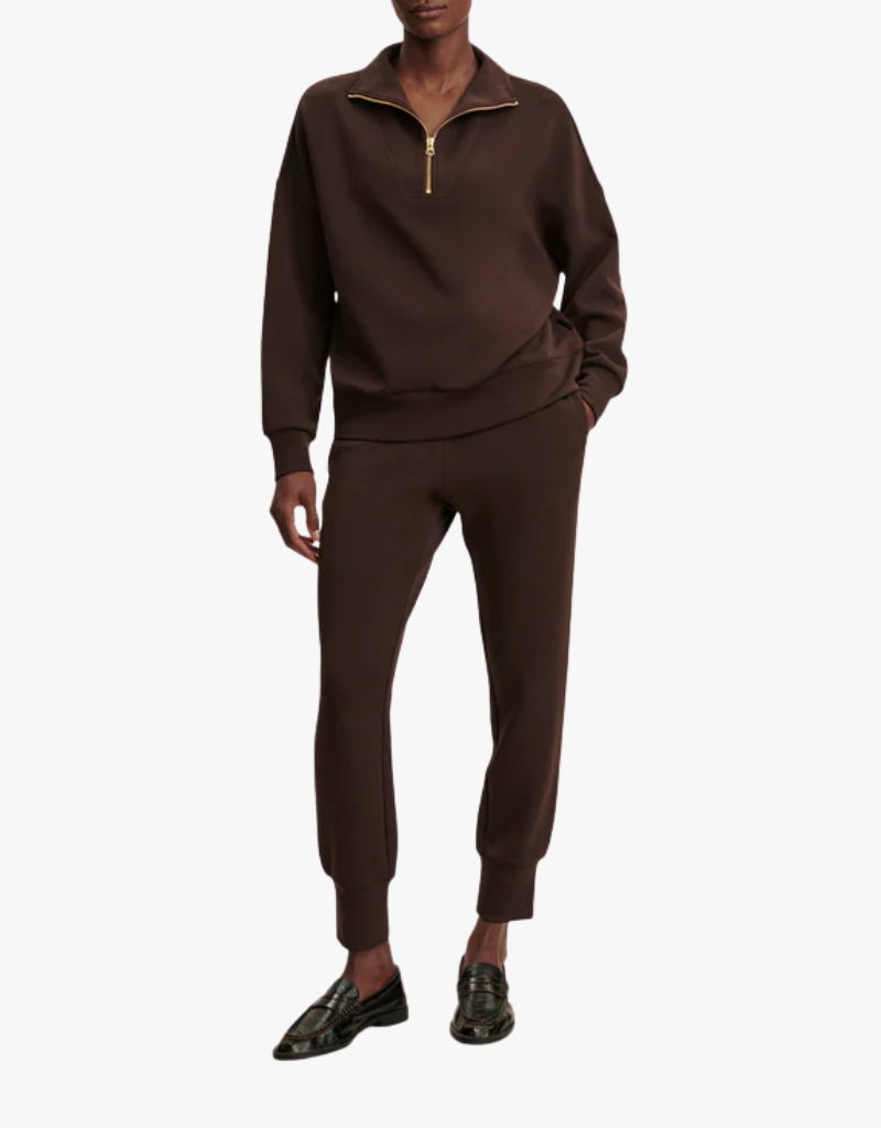 Varley Hawley Half Zip Sweat in Coffee Bean