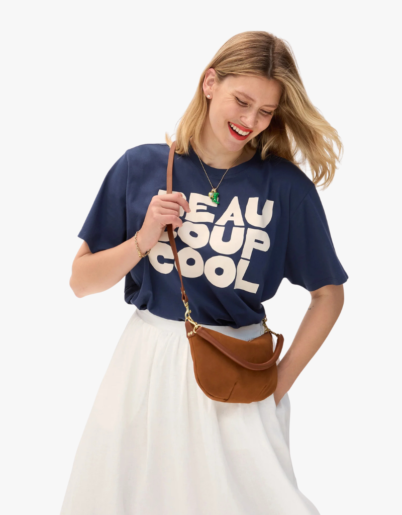 Clare V. Petite Moyen Messenger Handbag in Hazelnut