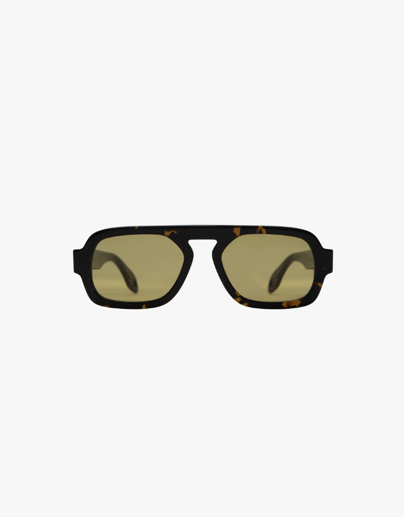 Elisa Johnson Jane Mini in Dark Brown Tortoise & Olive Green Lens