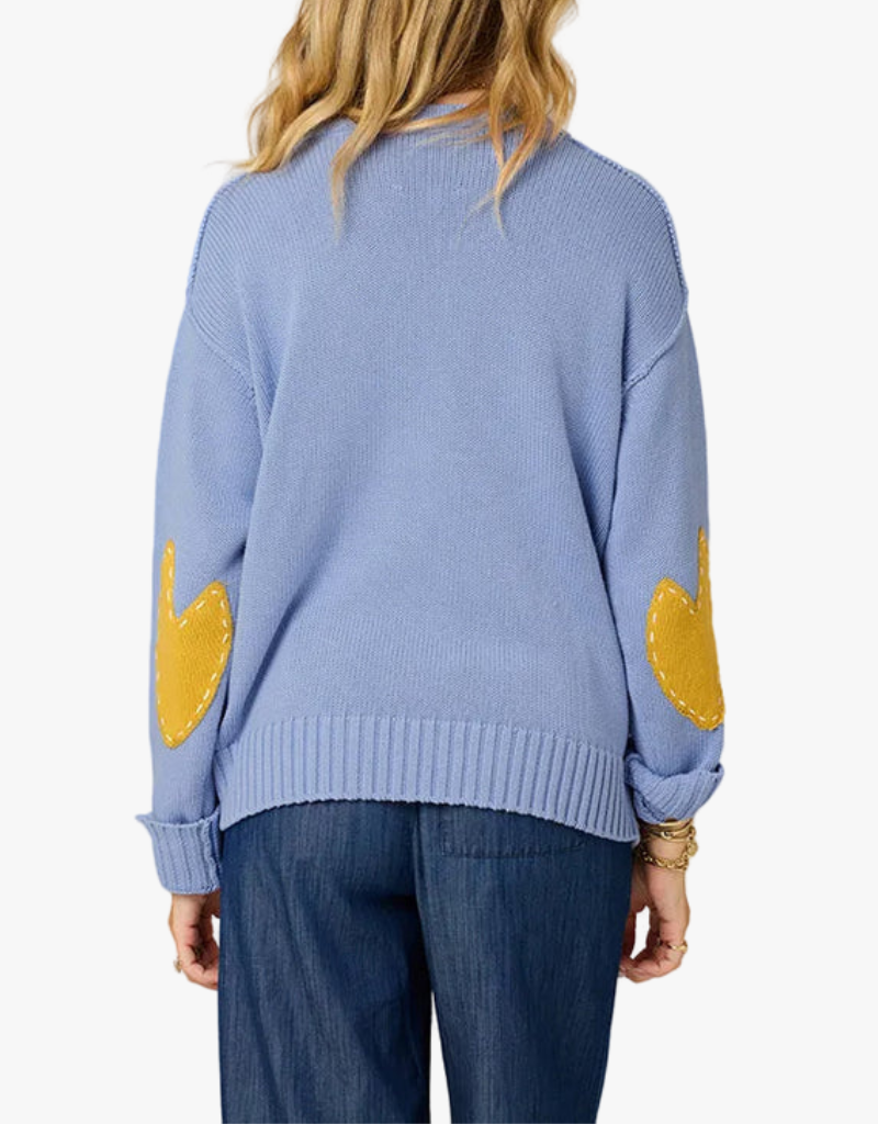 Kerri Rosenthal Frenchy V-Neck Sweater in French Blue