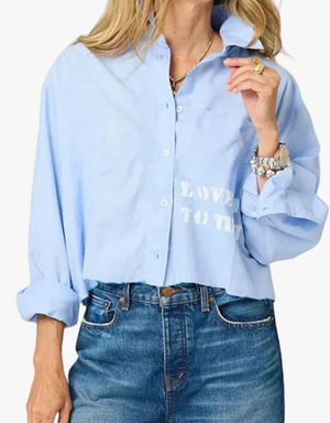 Kerri Rosenthal Tia Love Rises to the Top Shirt in Mid Blue