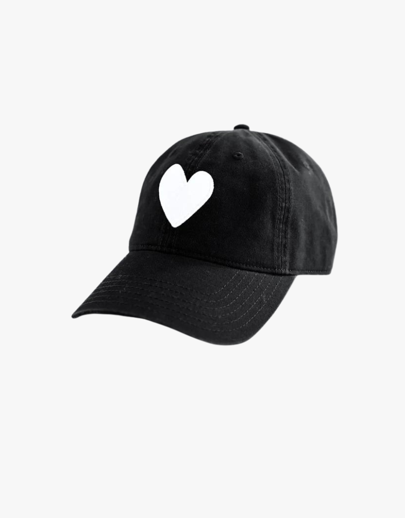 Kerri Rosenthal Baseball Hat Heart Patch in Black & White