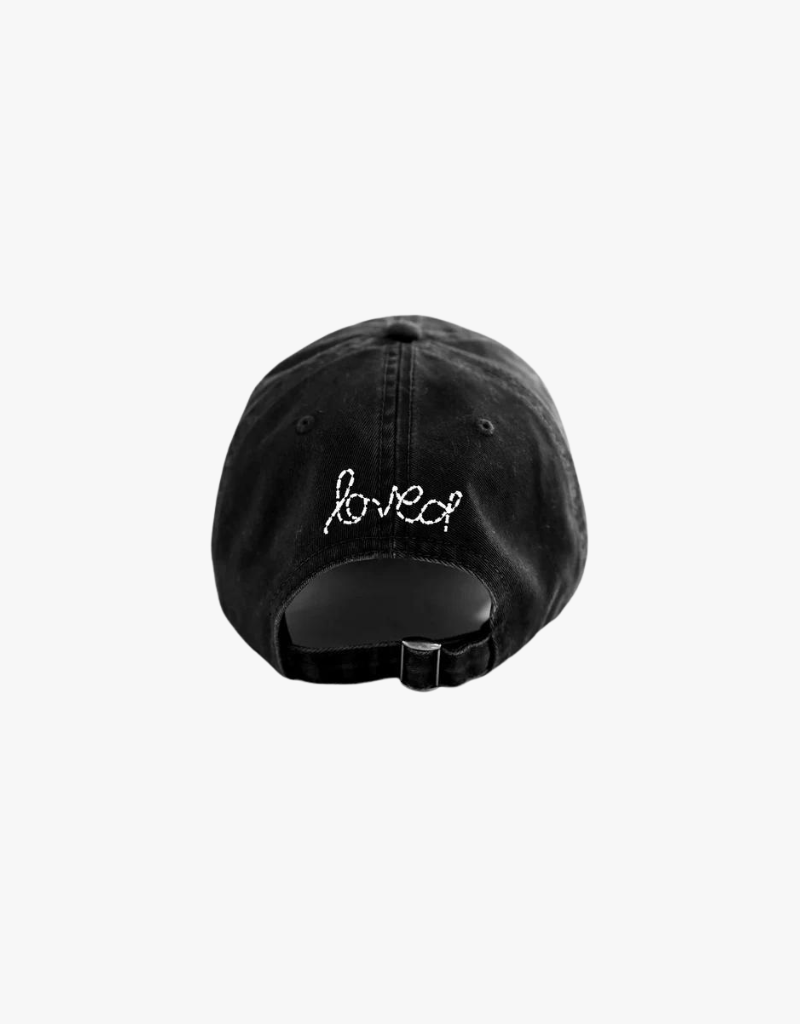 Kerri Rosenthal Baseball Hat Heart Patch in Black & White