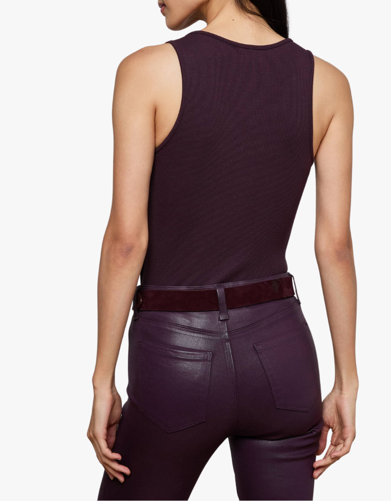 L'agence Adira Scoop Neck Tank in Dark Malbec