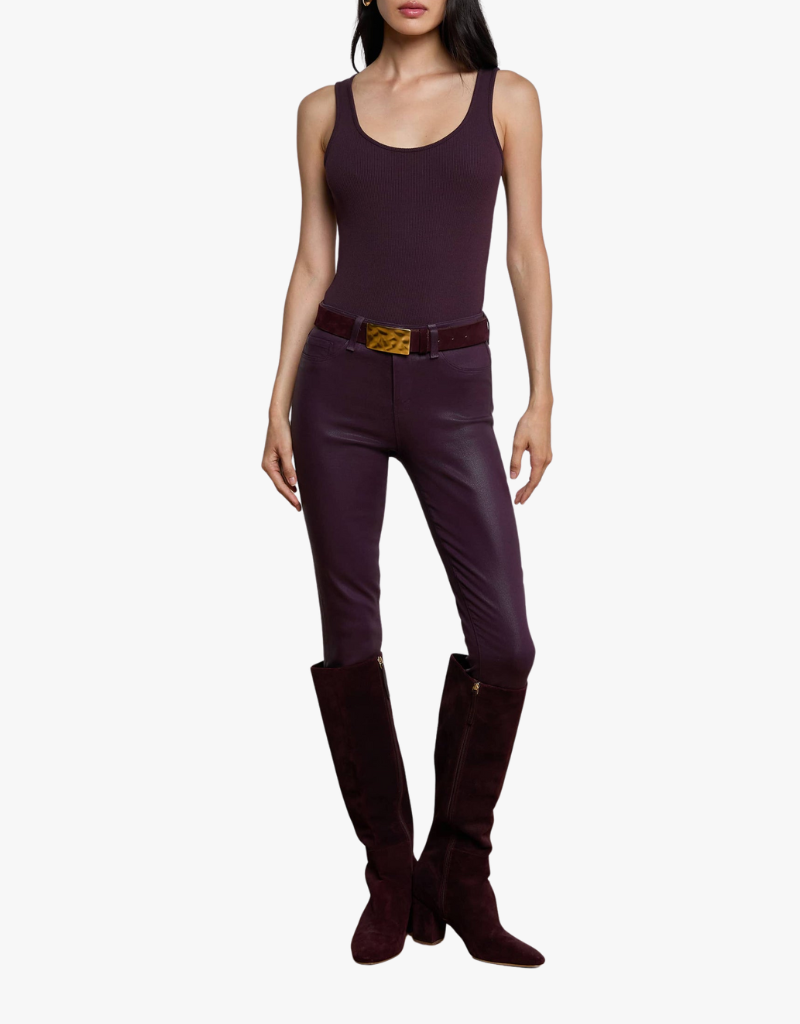 L'agence Adira Scoop Neck Tank in Dark Malbec