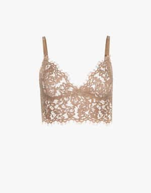 L'agence Aislin Lace Bralette Top in Cappuccino