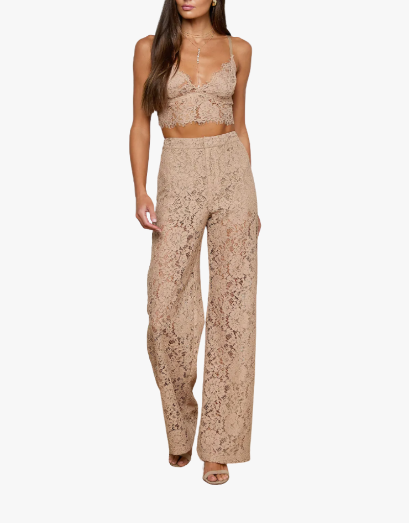 L'agence Aislin Lace Bralette Top in Cappuccino