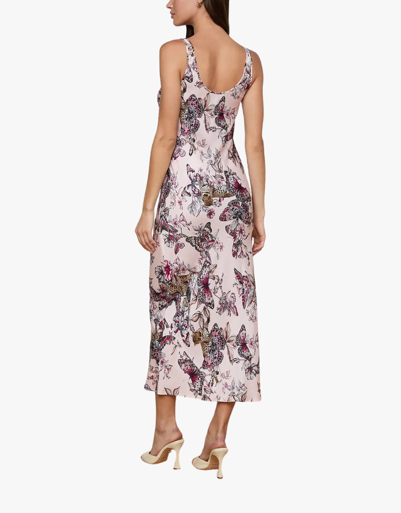 L'agence Akiya Tank Dress in Light Nectar Pink Multi Large Butterfly Jungle