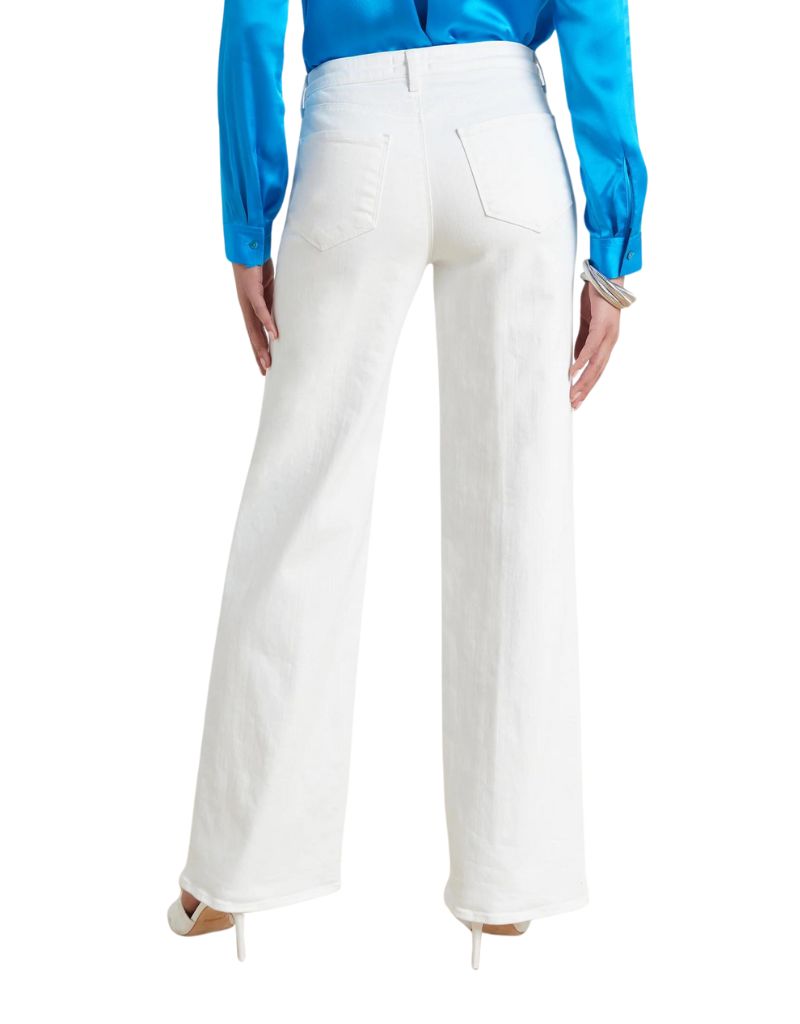 L'agence Alicent Wide Leg Jeans in Blanc