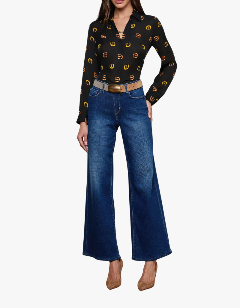 L'agence Alicent High Rise Sneaker Wide Leg in Marvista