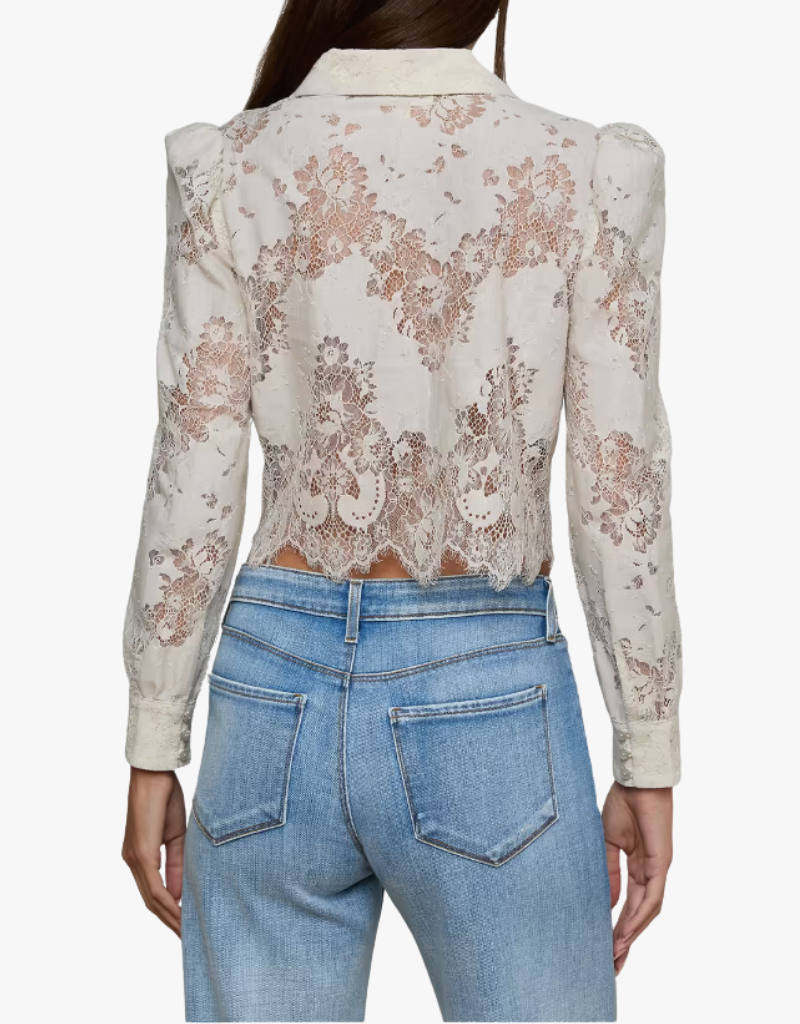 L'agence Anita Lace Button Up in Champagne
