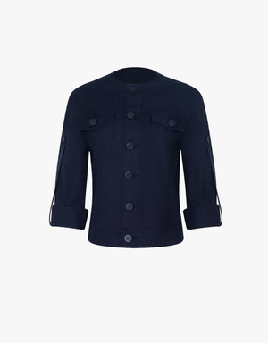 L'agence Anouk Collarless Jacket in Saturated Blue