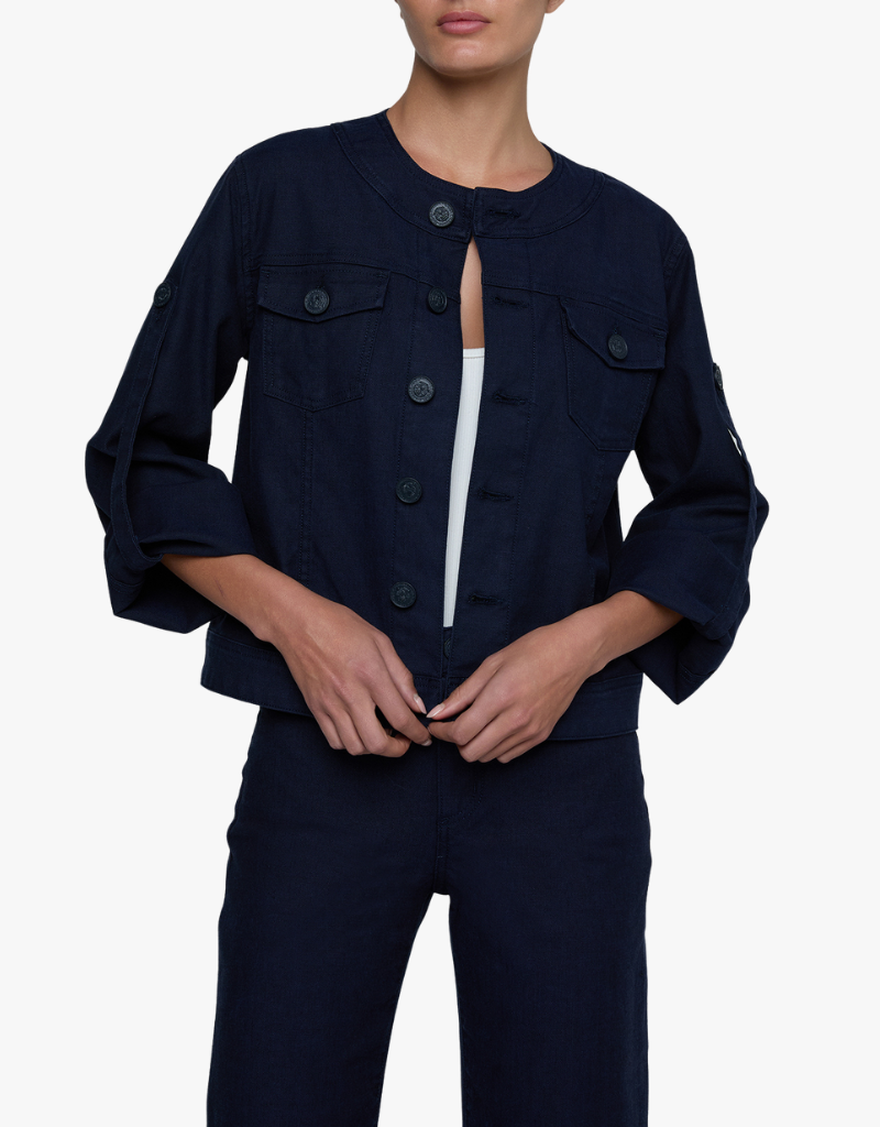 L'agence Anouk Collarless Jacket in Saturated Blue