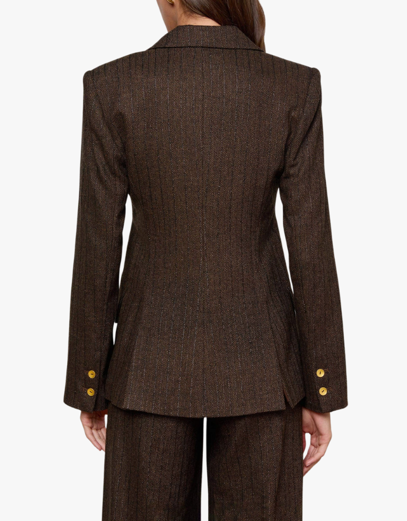 L'agence Chamberlain Blazer in Brown & Bronze Multi