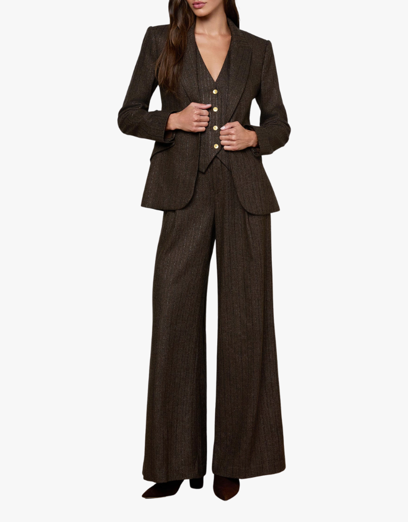 L'agence Chamberlain Blazer in Brown & Bronze Multi