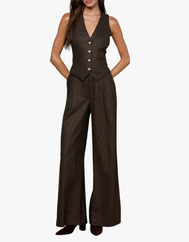 L'agence Drina Vest in Brown & Bronze Multi