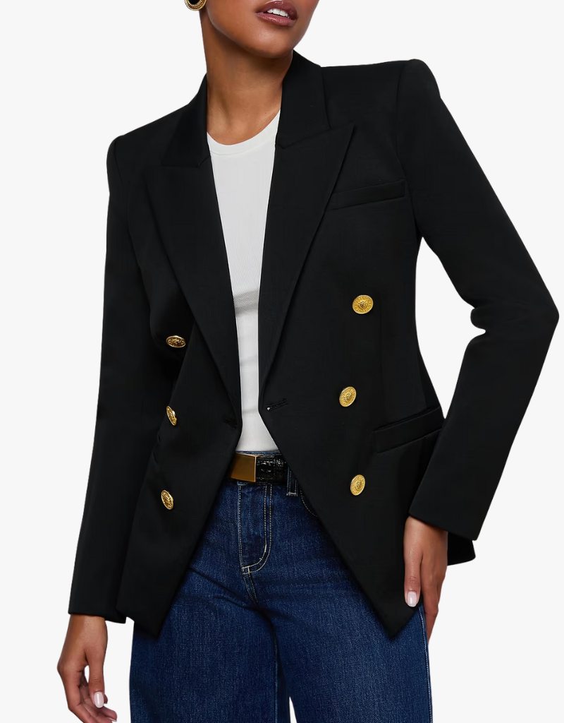 L'agence Kyomi Double Breasted Blazer in Black