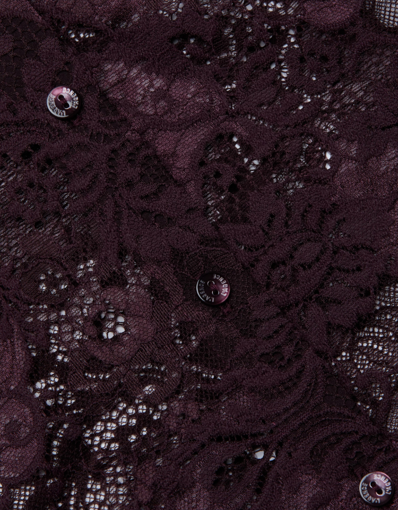 L'agence Maia Lace Button Down Blouse in Dark Malbec