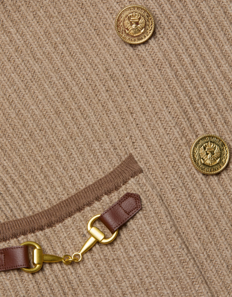 L'agence Ranch Knit Blazer in Natural & Brown