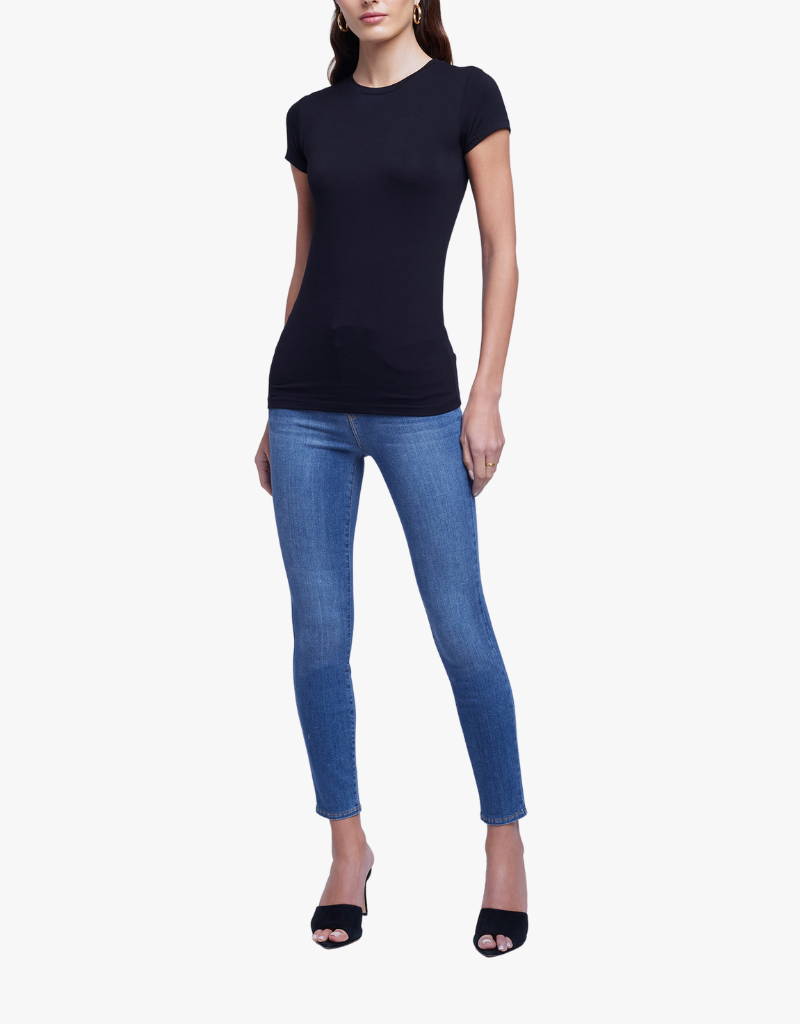 L'agence Ressi Fitted Tee in Black
