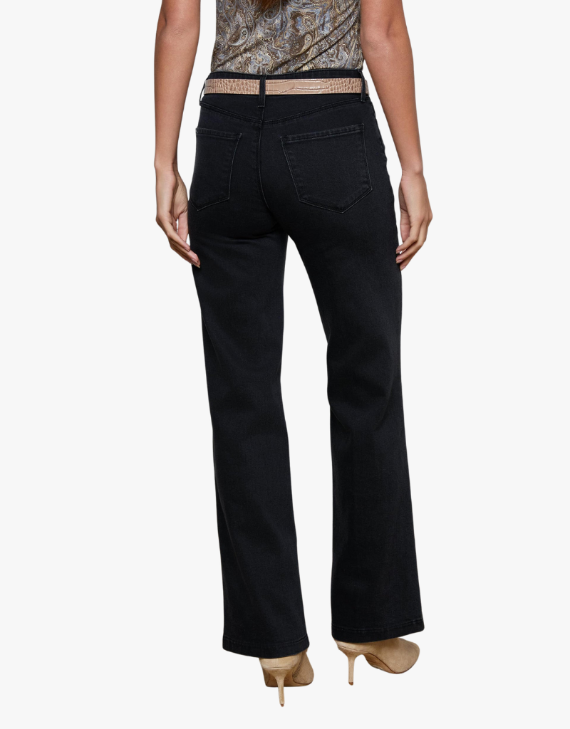 L'agence Scottie High Rise Wide Leg Jean in Washed Black